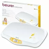 Beurer BY 80 Babywaage, mit gewölbter Oberfläche, 20 kg Tragkraft, Tara- und Holdfunktion für strampelnde Babys, Messung und Anzeige in 5g-Schritten, auch als Tierwaage verwendbar