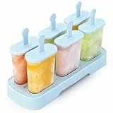 Alinana Eis am Stiel, 6-fach Eisformen Eis am Stiel, BPA-frei aus Wassereis Formen, Wiederverwendbare Eisformen, Spülmaschinenfest (Blau)