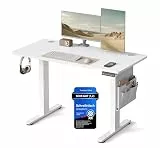 SONGMICS Höhenverstellbarer Schreibtisch elektrisch, 120 x 60 cm, Verstellbarer Tisch, Memory-Funktion für 4 Höhen, für Büro, wolkenweiß LSD132W01
