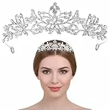 TIESOME Strass Kristall Tiara,Diadem Hochzeit Krone Stirnband Frauen Elegante Krone Braut Stirnbänder für Hochzeit Abschlussball Geburtstagsfeier Braut Haarschmuck Geschenk(silber)