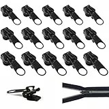 24 Stück Reissverschluss Zipper, 3 Größen Reißverschluss Reparatur Set Fix Reissverschluss Zipper, Reisverschluss Fix Kit Reißverschluss Ersatz Zipper für Jacken, Koffer, Ruckäcke(Schwarz)