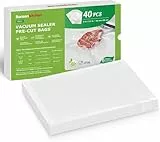 Bonsenkitchen Profi Vakuumbeutel, 40 Beutel 20x30cm Vakuumierbeutel für alle Vakuumierer & Lebensmittel Vakuumiergerät, Kochfest und Sous Vide Gefrierbeutel, BPA-frei, VB32
