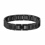 Lacoste Gliederarmband für Herren Kollektion METROPOLE in Schwarzem Edelstahl Verziert mit Petit-Piqué-Muster - 2040119