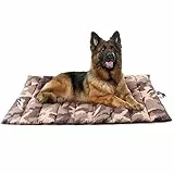 XIAPIA wasserdichte Hundematte für Outdoor, Waschbares Hundebett, Antistatik, Hygienisch, Faltbar, Große Reisedecke für Haustier 110x68 cm (Tarnbraun)