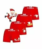 Trendy Boy Jungen Weihnachten Baumwolle Boxershorts Unterwäsche 2-14 Jahre Unterhose 4er-Pack Rote Farbe Neujahr Sonderkollektion Italienisches Design Ultra Soft (5233, 10-12 Years)
