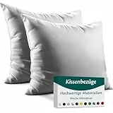 Kissenbezug 50x50 – Mikrofaser Oeko-TEX Zertifiziert – Grau – 2er Set Kissenbezüge für Kissen 50 x 50 Weich & Atmungsaktiv – Kissenhülle Hypoallergen und Waschbar mit Verdecktem Reißverschluss