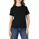 Amazon Essentials Damen Relaxed-Fit-Baumwoll-T-Shirt Mit Rundhalsausschnitt, Schwarz, XL