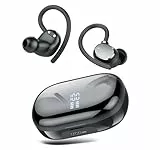 Ohrhörer, kabellos, Bluetooth-Ohrhörer Sport 2025, Bluetooth 5.3, 128 Stunden Spielzeit mit LED-Display, leistungsstarker Bass, Over-Ear-Kopfhörer mit Ohrbügel, IP7 wasserdicht, für Workout/Laufen