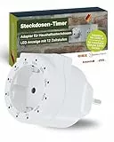 SCHWAIGER Steckdosen-Timer I Steckdosenadapter mit Zeitschaltuhr zur automatischen Abschaltung I mit 12 Zeitstufen I Countdown Zwischenstecker für Haushaltssteckdosen I Zeitschalter-Steckdose