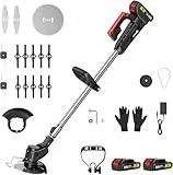 CONENTOOL 600W Akku Rasentrimmer 24V – 4-in-1 Rasenkantenschneider mit 2×2000mAh Akku, 4 Klingen, 8500 U/min