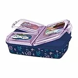 p:os 35451 - Frozen Die Eiskönigin 2 - Brotdose für Kinder mit 3 Fächern, Lunchbox aus Kunststoff mit Clip-Verschlüssen, Vesperbox für Kindergarten, Schule und Freizeit