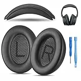 AHG Accessory House Ersatz-Ohrpolster und Kopfbügelpolster, kompatibel mit Bose QuietComfort (2023) QC45 QC35 QC35 II QC SC QC SE, kabellose Kopfhörer mit Geräuschunterdrückung (schwarz)