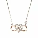 COMIANO Niedliche kleine Unendlichkeitsherz-Halskette – 925er Sterlingsilber, 18 Karat Roségold mit Zirkonia, perfekter Geburtstag, Muttertag oder Geschenk für Ehefrau, Mutter, Freundin und Mädchen