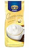 KRÜGER Family Cappuccino White Vanille, aromatisiertes Getränkepulver mit löslichem Bohnenkaffee, koffeinhaltig, 500 g Beutel