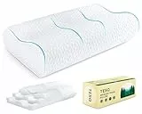 TESQ Ergonomisches Nackenstützkissen – Memory-Schaum-Kissen mit Verstellbarer Höhe, entworfen, um Sich den natürlichen Kurven anzupassen und die Wärmeableitung zu fördern