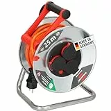 Brennenstuhl Garant S V2 IP44 Kabeltrommel 25m outdoor (Made in Germany, Kabel in Signalfarbe orange, Stahlblech, kurzfristiger Einsatz im Außenbereich)