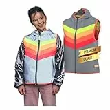 GOFLUO Warnweste 7-9Y - Reflektierende Jacke für Kinder Darkflow, Regenbogen Sicherheitsweste, Neonweste