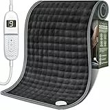 sinnlein® Heizkissen aus Fleece 30 x 60 cm | elektrisches Wärmekissen mit Abschaltautomatik | 6 Temperaturstufen | waschbar bis 40°C | Digitalanzeige (Anthrazit)