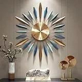 GANDDOBE Große dekorative Metallwanduhr, Mid-Century Style, Modern, Noiseless Non-Ticking für Wohnzimmer, Schlafzimmer, Esszimmer, Büro