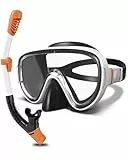 G2RISE Schnorchelset Erwachsene, Taucherbrille Erwachsene, Bequeme Taucherbrille mit Schnorchel mit Gehärteten Glaslinsen & Verbesserter Verstellbarer Schnalle für Schnorcheln, Tauchen, Schwimmen