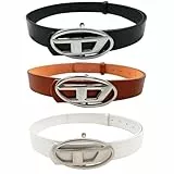 JcvPot 3 Stück Y2k Stil Mit Ovaler D-Schnalle, Y2k Gürtel Für Damen Und Herren, Y2k Accessoires, Vintage Punk Belt Für Jeans Und Hosen, Verstellbare Modegürtel