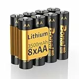 BONAI Lithium Batterien AA Nicht Wiederaufladbar 1,5V 3500mAh AA Batterien 8 Stück Langlebige und Auslaufsichere AA Batterien für Taschenlampe, Spielzeug, Fernbedienung
