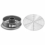 Original Kaiser Inspiration Springform 28 cm rund, 2 Böden, Flach- und Rohrboden, runde Backform, Kuchenform antihaftbeschichtet, auslaufsicher & Classic Abkühlgitter 32,5 cm, Tortenkühler