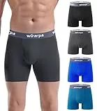 wirarpa Boxershorts Herren Baumwolle Männer Unterhosen Stretch Unterwäsche Men Boxer mit Eingriff ohne Etikett 4er Pack Mehrfarbig Größe L