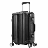 Travelhouse London Koffer Schwarz S-55cm Bordkoffer · Aluminium-Rahmen · Polykarbonat Hartschale · 2X TSA Zahlenschloss · Handgepäck 47L 4X Silent Move Doppelrollen