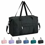 Narwey 20L Ryanair Handgepäck 40x30x20, Ryanair Handgepäck Tasche 40x20x25 für Flugzeug, Klein Faltbare Reisetasche Damen & Kliniktasche Geburt Sporttasche Weekender Damen Herren (Schwarz)
