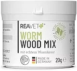 ReaVET Wurm-Kraut Pulver 20g, Sekundierend bei Wurmkur nach Wurmbefall für alle Hunde, kein Anthelminthikum, natürliche Rezeptur mit Saponinen & Bitterstoffen