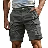 Generisch Cargo Shorts Herren Kurze Hosen Sommer Cargohose Mit Zipper Und Buttons Multiple Taschen Arbeitshose Männer Sportshorts
