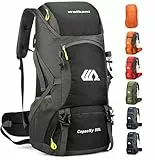 jianyana Wanderrucksack 50L Trekkingrucksack Regenhülle Reiserucksack Wasserdichter Campingrucksack für Wandern Camping Bergsteigen Reisen Sport Herren Damen