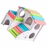 POPETPOP Hamsterhaus Aus Natürlichem Holz Selbstgemacht Kleines Haustiernest Mit Abnehmbarem Schlafbett Buntes Holzhaus Für Hamster Meerschweinchen Und Kleintiere Zur Freizeit Und Nachtruhe