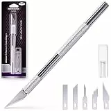 Filzada Profi Bastelmesser Skalpell Set mit 5x Ersatzklingen - Cuttermesser/Hobbymesser/Schnitzmesser zum Schneiden von Papier, Modellen, Fondant, Stoffen