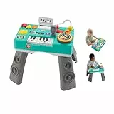 FISHER-PRICE Lernspaß DJ Spieltisch - musikalisches Lernspielzeug mit 3 Klavierspielmodi, Lichtern, 12 motorischen Aktivitäten und 100+ Lieder und Töne, spricht deutsch, ab 6 Monaten/ 1 Jahr, HXG09