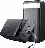 PDBEST 50000mAh Power Bank 22,5W Powerbank PD USB-C Schnellladefunktion Externe Akku mit 4 Ausgänge und 3 Eingänge, kompatibel mit Smartphone, Tablets, Tablet usw Black