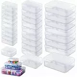 LJY 28-Stück Kleine Aufbewahrungsboxen mit Deckel, 3 Größen, Stapelbare Sortierbox für Perlen, Basteln, Schmuckzubehör & Kleinteile (Set) (Frosted)