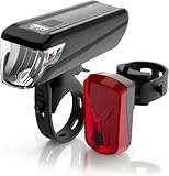 DANSI Fahrradleuchten-Set StVZO I LED-Fahrradlicht I Rad-Licht hell vorne + hinten I umschaltbar 15-100 Lux I Rücklicht & Frontleuchte I Regenfest I Fahrradlampe I bike light