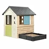 Smoby Life - Square Spielhaus (174 x 110 x 127 cm) mit 60% Recyclinganteil mit Sandkasten - Garten-Spielhaus für Kinder - inklusive Zubehör - ab 2 Jahre