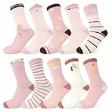 TUUHAW Sportsocken Damen 35-38 Tennissocken Kinder 35-38 Hohe Socken Damen 10 Paar Schulkind Socken Mädchen Haussocken Kinder Lange Socken Mit Motiv Kindersocken Strümpfe Baumwollsocken
