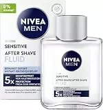 NIVEA MEN Sensitive After Shave Fluid, Gesichtspflege nach der Rasur für empfindliche Männerhaut, beruhigende Hautpflege zur Linderung von Hautirritationen (100 ml)