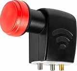 Megasat Diavolo Unicable I, 2 × Legacy – LNB (für bis zu 4 Unicable-Receiver, 2 Legacy-Ausgänge für Receiver-Direktbetrieb) – Schwarz/Rot
