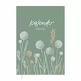 Eine der Guten Terminkalender A5 - Studienplaner 2025 2026, 18 Monate Wochenplaner & Notizbuch für Juli 25 bis Dez. 26, Softcover Taschenkalender, Mint Weiß Apricot, klimaneutral, FSC Papier