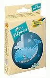 folia 52906 - Filz Nähset für Kinder-Mini Filzinie, Anhänger Wal, 9 teilig - Filznähset zur Herstellung eines selbstgenähten Anhängers
