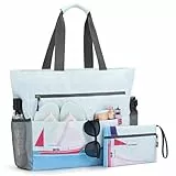 G4Free 35L Strandtasche XXL Familie & Badetasche Faltbar Groß/Wasserdicht/Leicht für Shopping Strandurlaub und Schwimmbäder