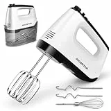 Aigostar Handmixer Elektrisch mit Aufbewahrungskoffer, Handrührer, 400 W, 5 Edelstahlzubehör, Turbolader, Spülmaschinengeeignet, 6-Gang, Auswurftaste.
