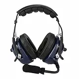 Dioche Piloten Kopfhörer mit Kabel, 24 DB Geräuschreduzierung, Headset für Allgemeine Luftfahrt, Pilotenkopfhörer mit Doppelstecker