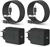45W USB C Schnellladegerät Ladekabel für Samsung Galaxy S26 S25 S24 S23 S22 S21 Ultra S20 A56 A55 A54 A53 A52 A51 A34 A33 A16,Tab,Fast Charger mit Schnellladekabel, Ladegerät Netzteil Kabel 2M,2-Pack