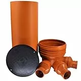 DYKA/KARMAT Megaastore KG Schacht DN400/DN110 - Komplett SET - KG Rohr - Kanal Entwässerung - 4 Reduktionen DN160/110 - Deckel